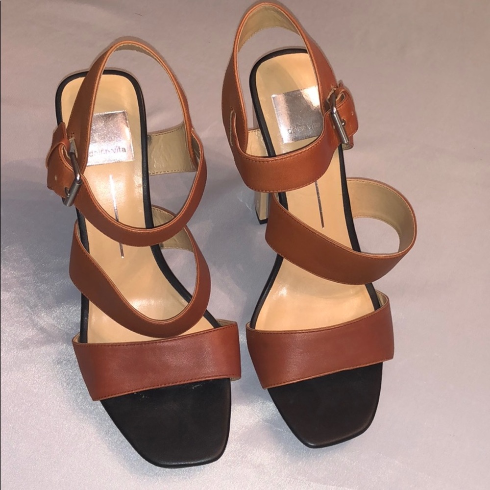 Dolce Vita Leather Heels with contrast heel